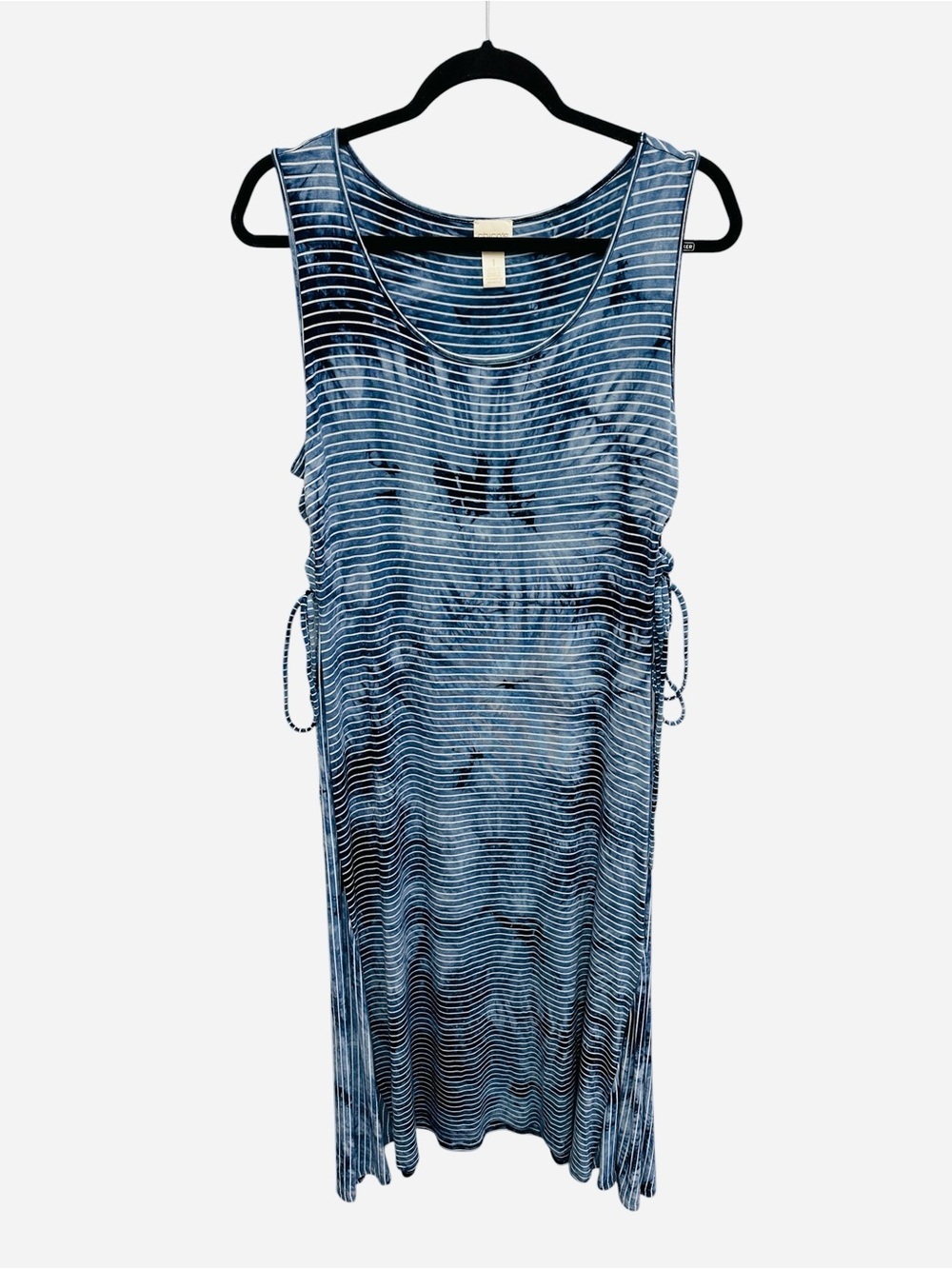 Chico’s tie-dye striped sleeveless maxi dress with adjustable cinched sides M